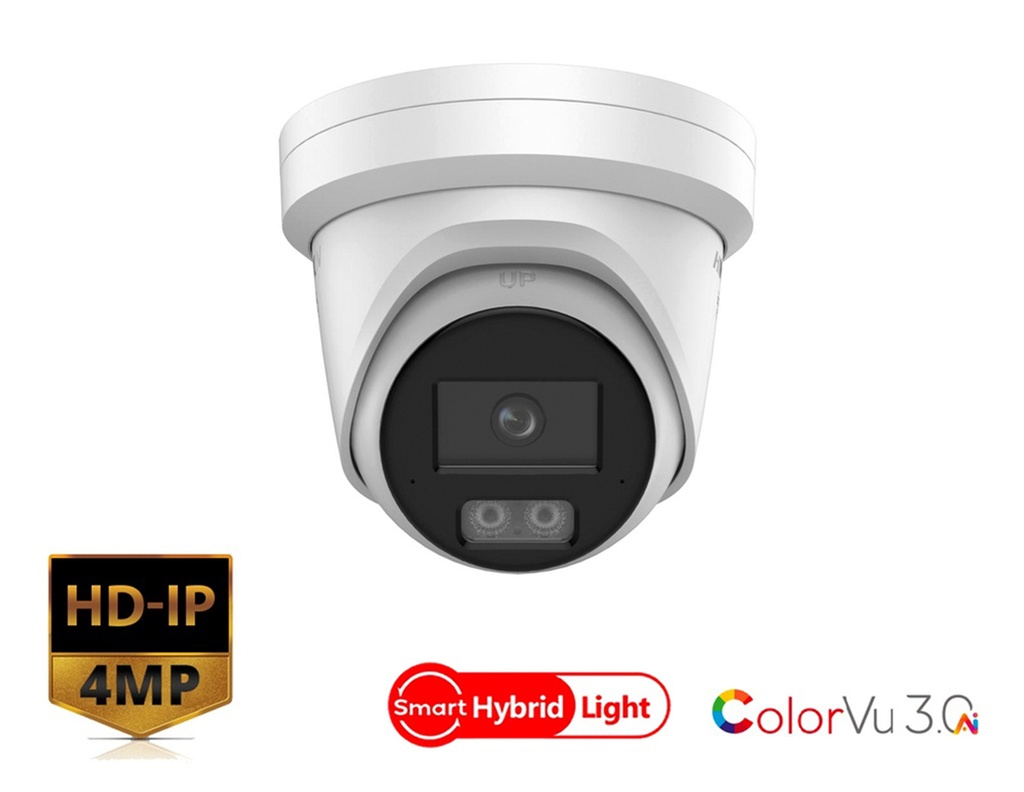 DS-2CD2347G3-LI(2U)Y - Hikvision 4 MP Smart Hybrid Light with ColorVu Fixed Turret Network Camera