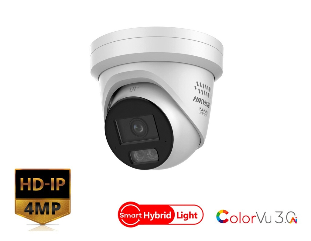 DS-2CD2347G3-LIS2UY/S(L)(RB) - Hikvision 4 MP Smart Hybrid Light with ColorVu Fixed Turret Network Camera