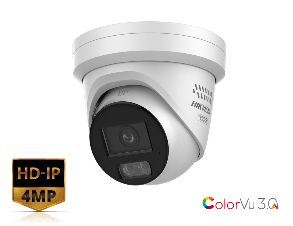 DS-2CD2347G3-LIS2UY/S(L)(RB) - Hikvision 4 MP Smart Hybrid Light with ColorVu Fixed Turret Network Camera