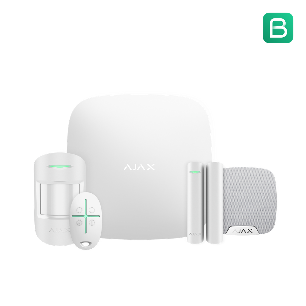 Ajax Kit 1 - 1xHub2, 1xMotionProtectU, 1xDoorProtectU, 1xSpaceControl, 1xHomeSirenU