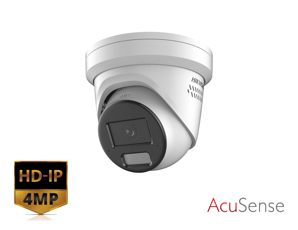 DS-2CD2346G2H-IS2U/S(L)(RB) - Hikvision 4MP AcuSense Strobe Light and Audible Warning Fixed Turret Network Camera