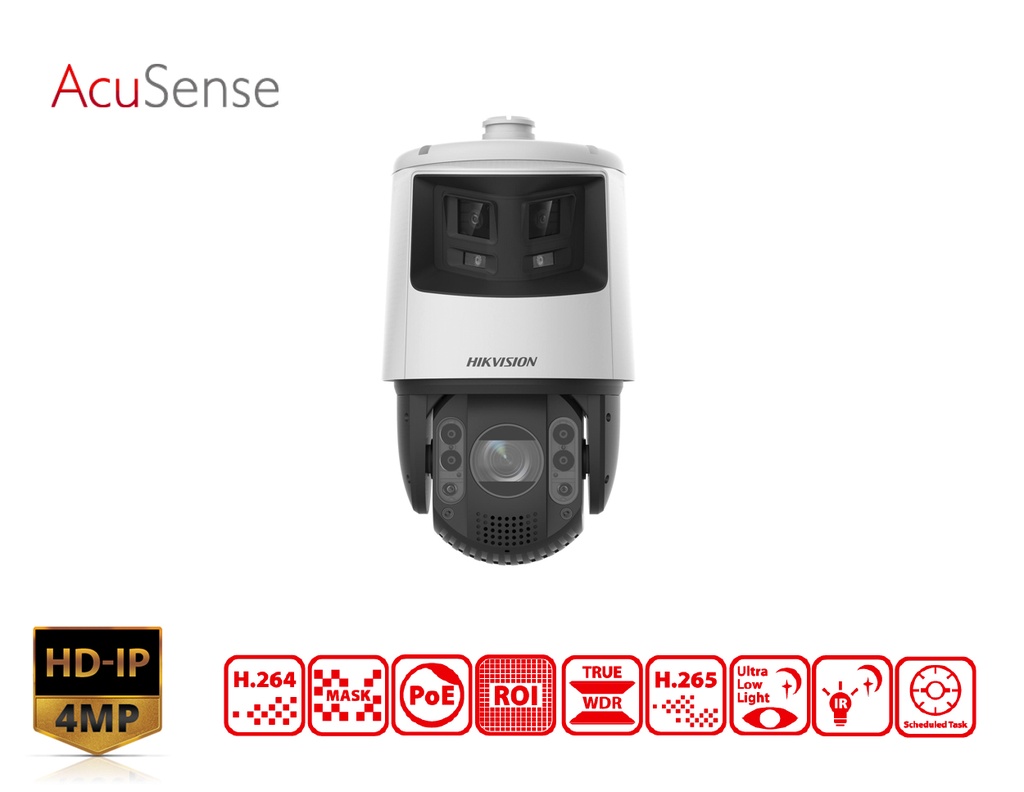 DS-2SE7C432MWG-EB/26(F0) - Hikvision TandemVu 6+4 MP 32X ColorVu & IR Acusense Panoramic Network Speed Dome