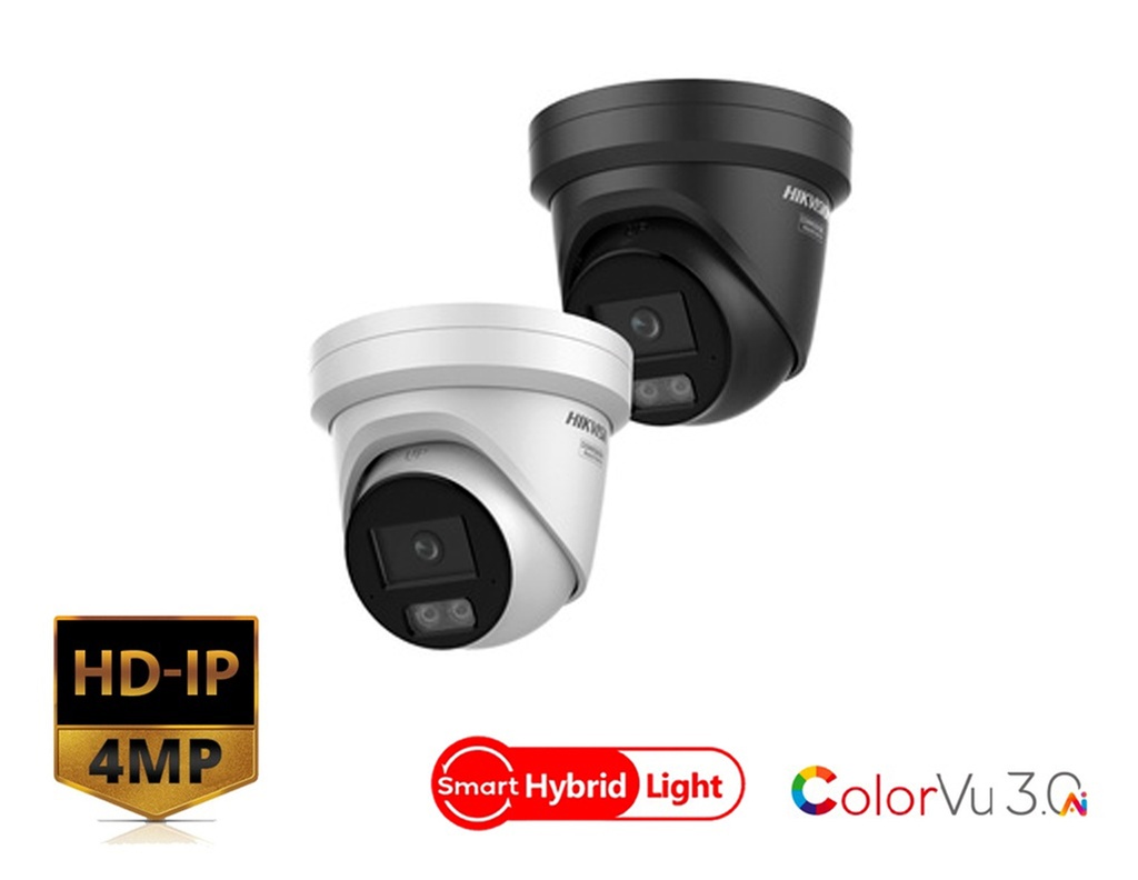 DS-2CD2347G3-LI(2U)Y - Hikvision 4 MP Smart Hybrid Light with ColorVu Fixed Turret Network Camera