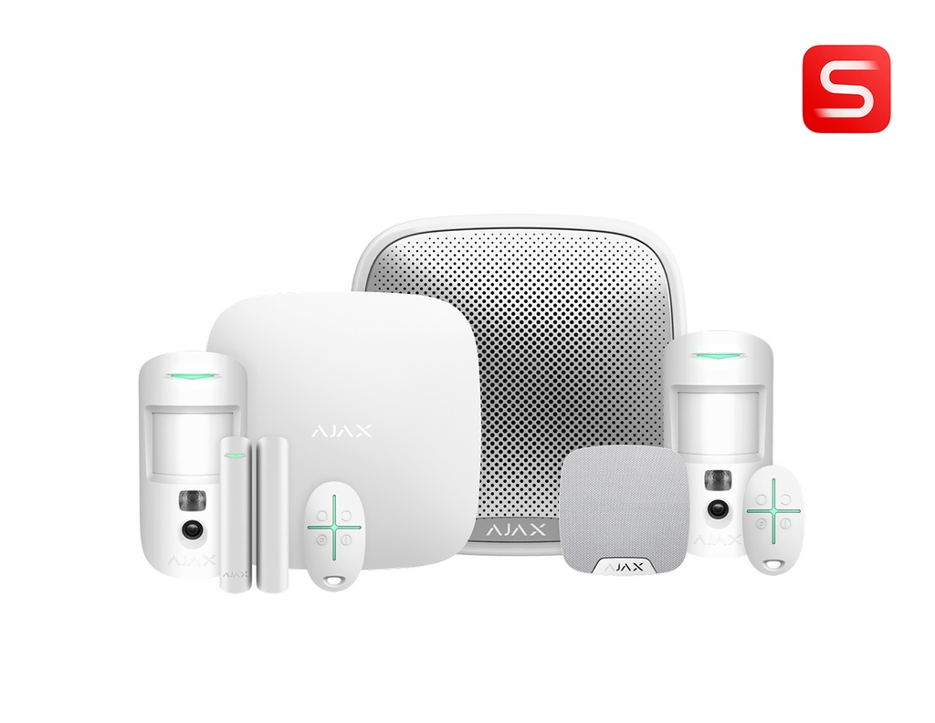 Ajax Kit 11 S - 1xHub2Plus, 2xMotionCam, 1xDoorProtect, 2xSpaceControl, 1xStreetSiren, 1xHomeSiren