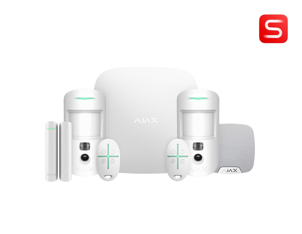 Ajax Kit 13 S - 1xHub2Plus, 2xMotionCam, 1xDoorProtect, 2xSpaceControl, 1xHomeSiren