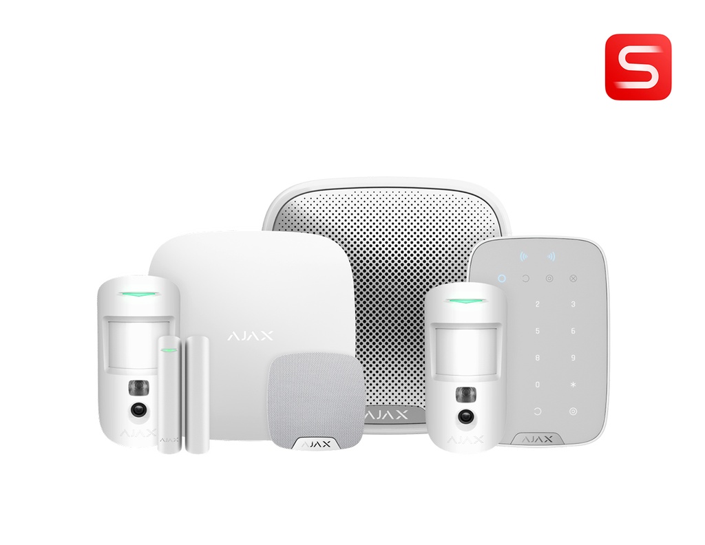 Ajax Kit 14 S - 1xHub2Plus, 2xMotionCam, 1xDoorProtect, 1xKeyPadPlus, 1xStreetSiren, 1xHomeSiren