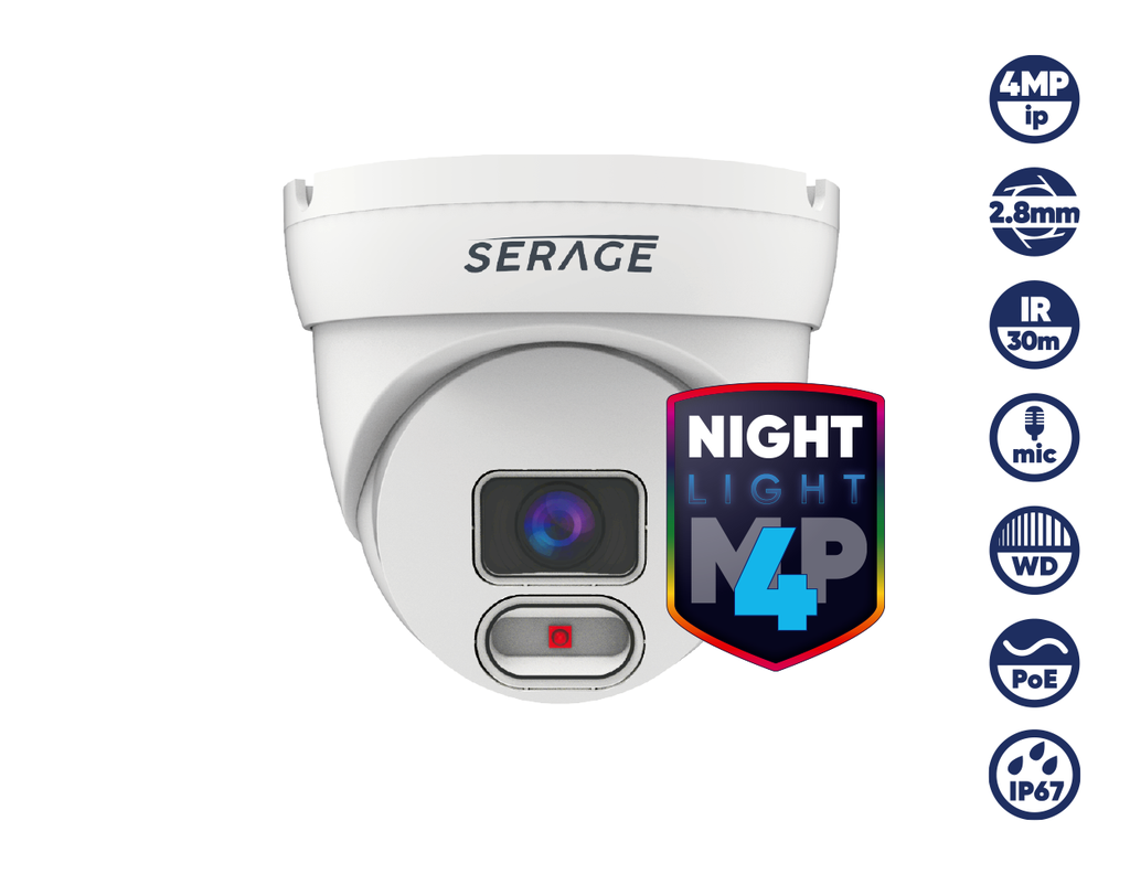 SRDN4FW/B - Serage 4MP IP 2.8mm Fixed Lens Dome Camera
