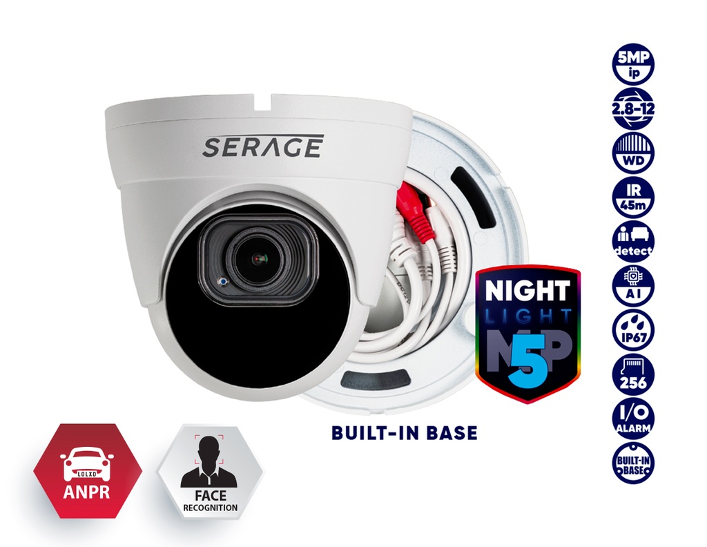 SRDN5VFAIW/B - Serage 5MP 2.8-12mm Motorised Dome Camera