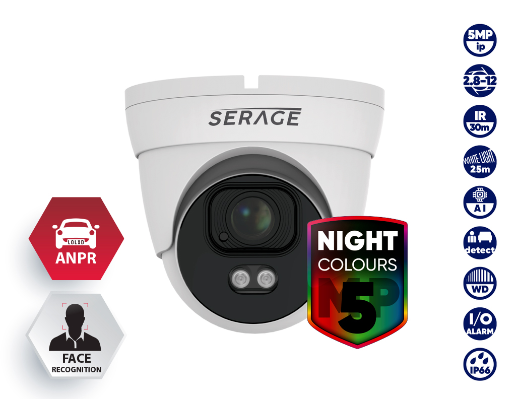 SRDNC5VFAIW/B - Serage 5MP 2.8-12mm Motorised Dome Camera