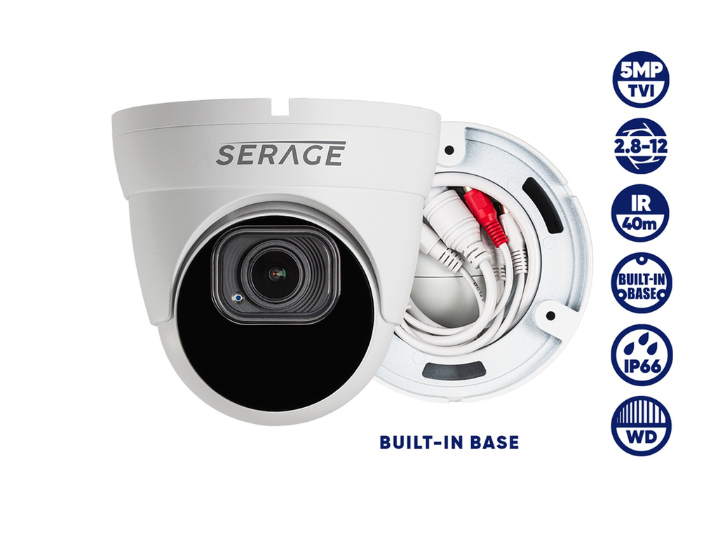 SRDT5VFW/B - SERAGE 5MP TVI 2.8-12mm Motorised Vari-Focal Dome