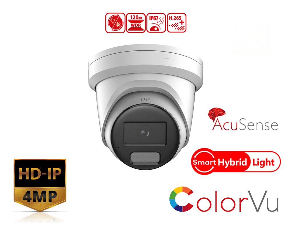 DS-2CD2347G2H-LI(U) - Hikvision 4 MP Smart Hybrid Light with ColorVu Fixed Turret Network Camera