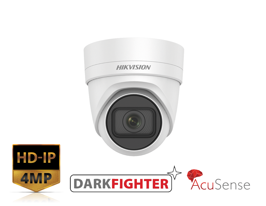 DS-2CD2H46G2-IZS - Hikvision White 4MP AcuSense IR Varifocal Turret Network Camera
