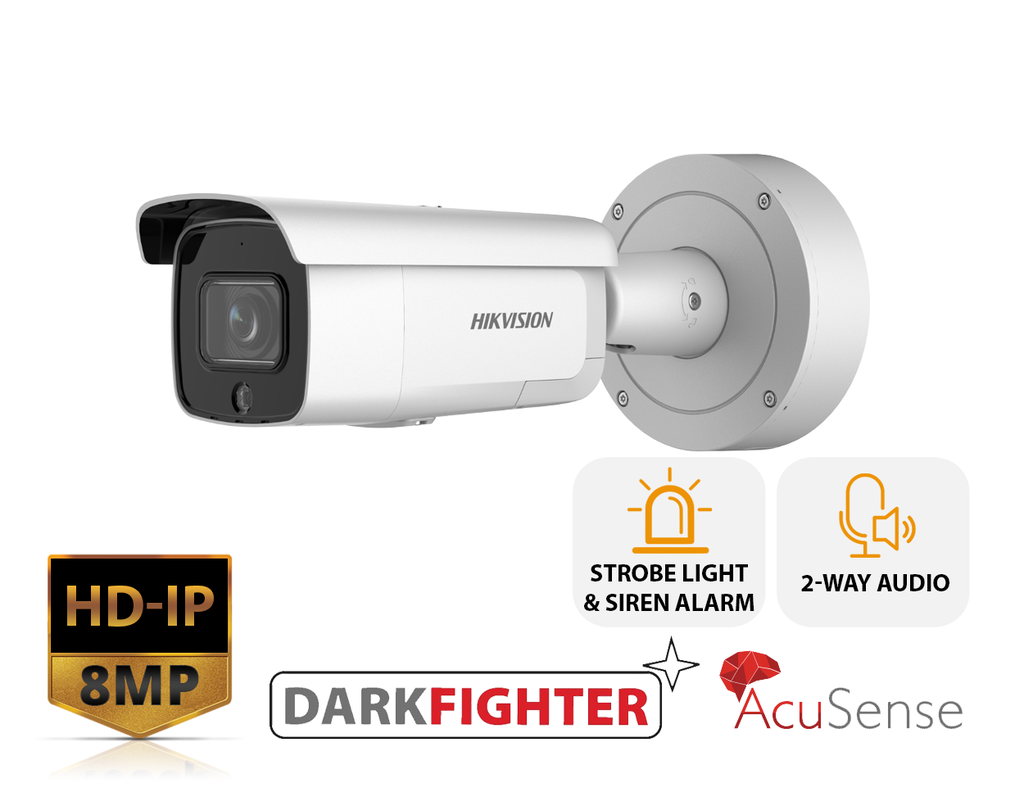 DS-2CD2686G2-IZSU/SL - Hikvision 8MP AcuSense IR Varifocal Bullet Network Camera