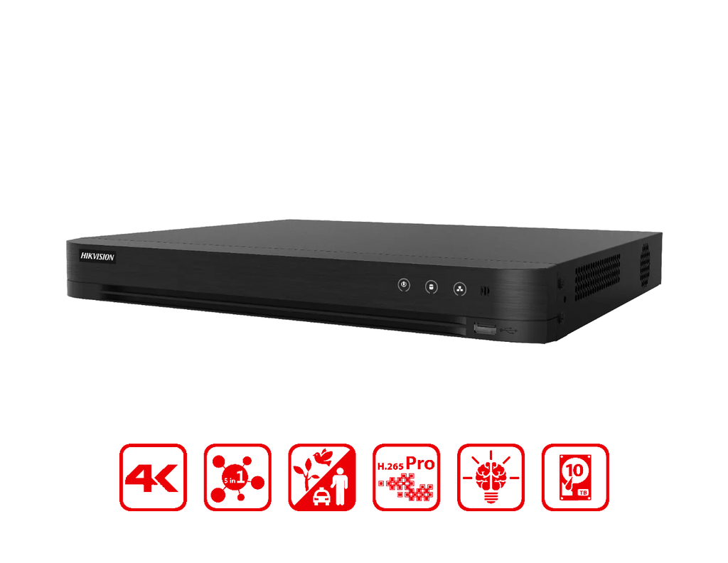 iDS-7208HTHI-M2/XT - Hikvision 8-ch 4K 1U H.265 AcuSense DVR