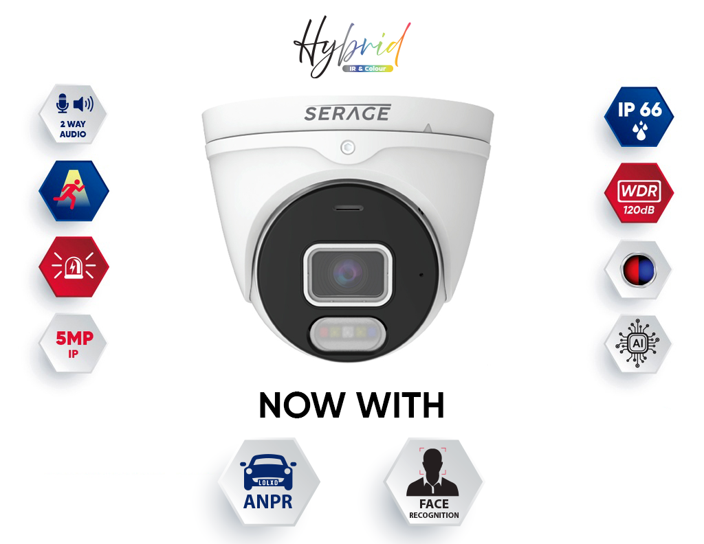 SRPDNC5FSAIW/B - Serage Hybrid 5MP 2.8mm Fixed Lens Premium Dome Camera