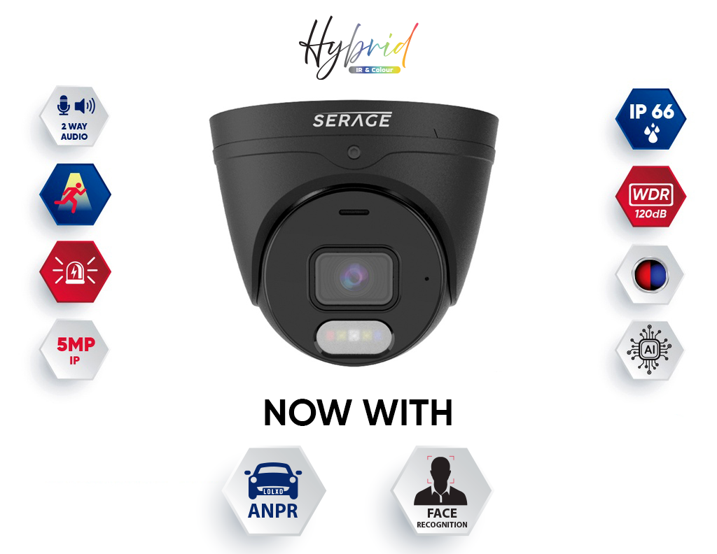 SRPDNC5FSAIW/B - Serage Hybrid 5MP 2.8mm Fixed Lens Premium Dome Camera