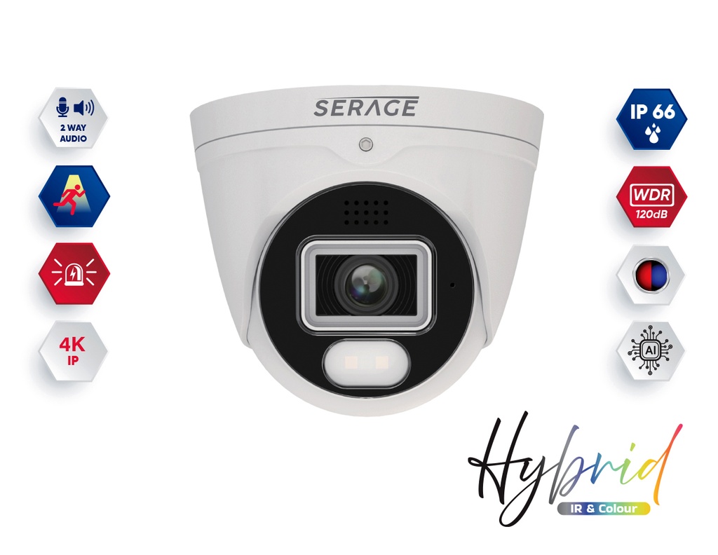 SRPDNC8FSAIW/B -Serage 8MP Premium 2.8mm Fixed Lens Hybrid Dome Camera