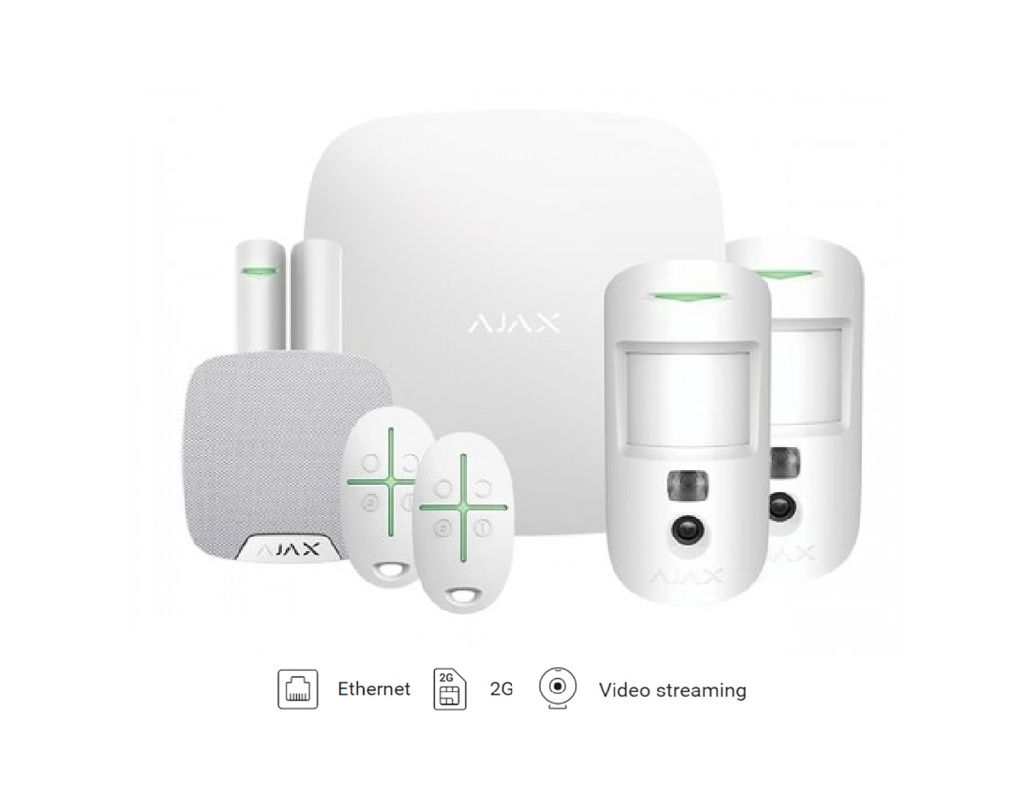 AJAX Kit 2 Hub2 Plus Cam Apartment with Keyfobs