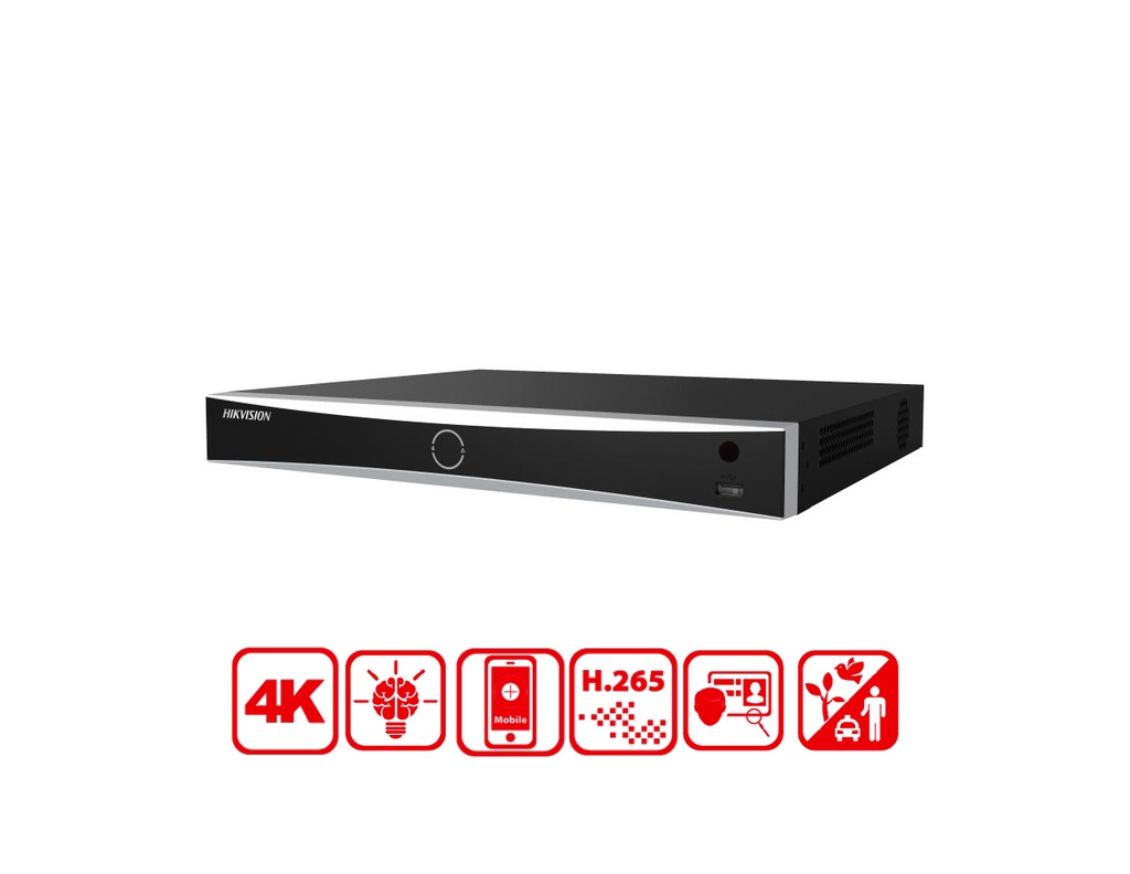 DS-7608NXI-K2/8P(D) - Hikvision 8-ch PoE 1U K Series AcuSense 4K NVR