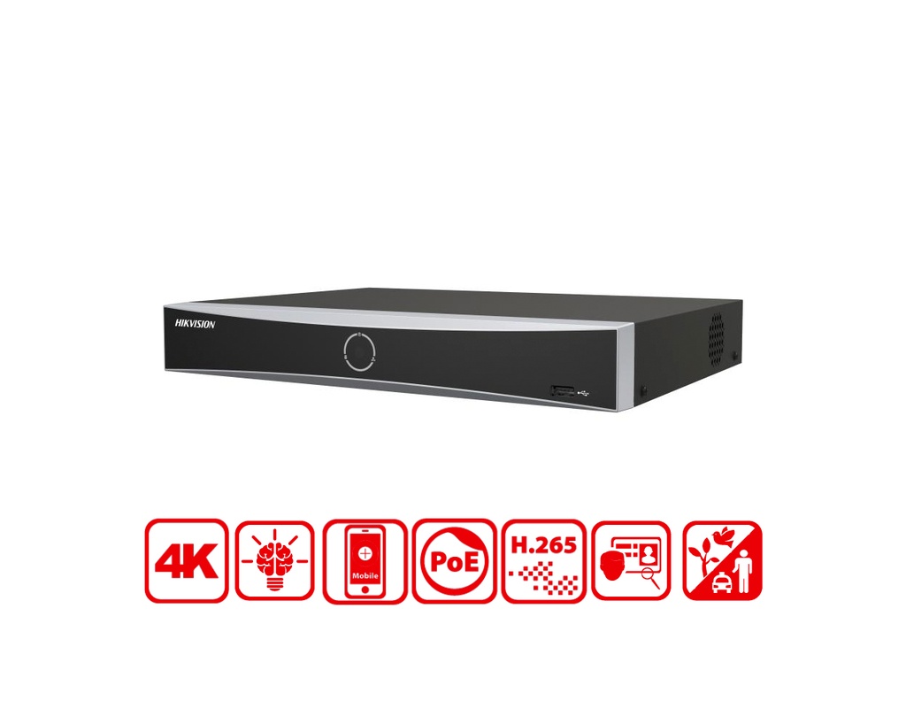 DS-7604NXI-K1/4P(D) - Hikvision 4-ch PoE 1U K Series AcuSense 4K NVR