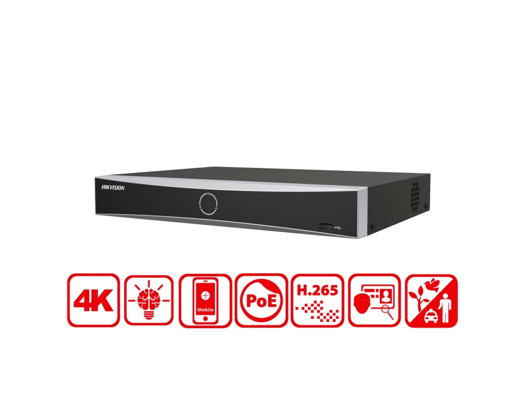 DS-7608NXI-K1/8P(D) - Hikvision 8-ch PoE 1U K Series AcuSense 4K NVR