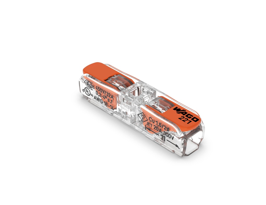 GTWAGO1WAY - Wago Single Inline Splicing Connector with Lever Lock, 4mm, 450V AC, 32A