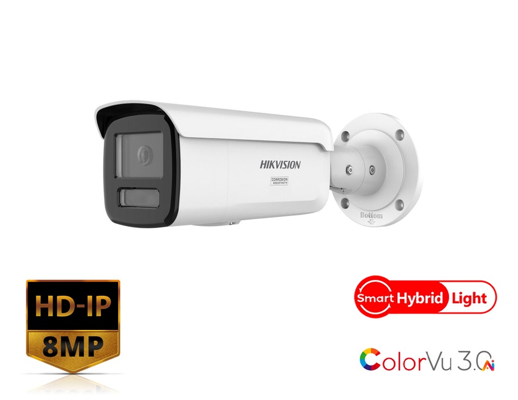 DS-2CD2T87G3-LIY(2.8mm) - Hikvision 8 MP Smart Hybrid Light with ColorVu Fixed Bullet Network Camera