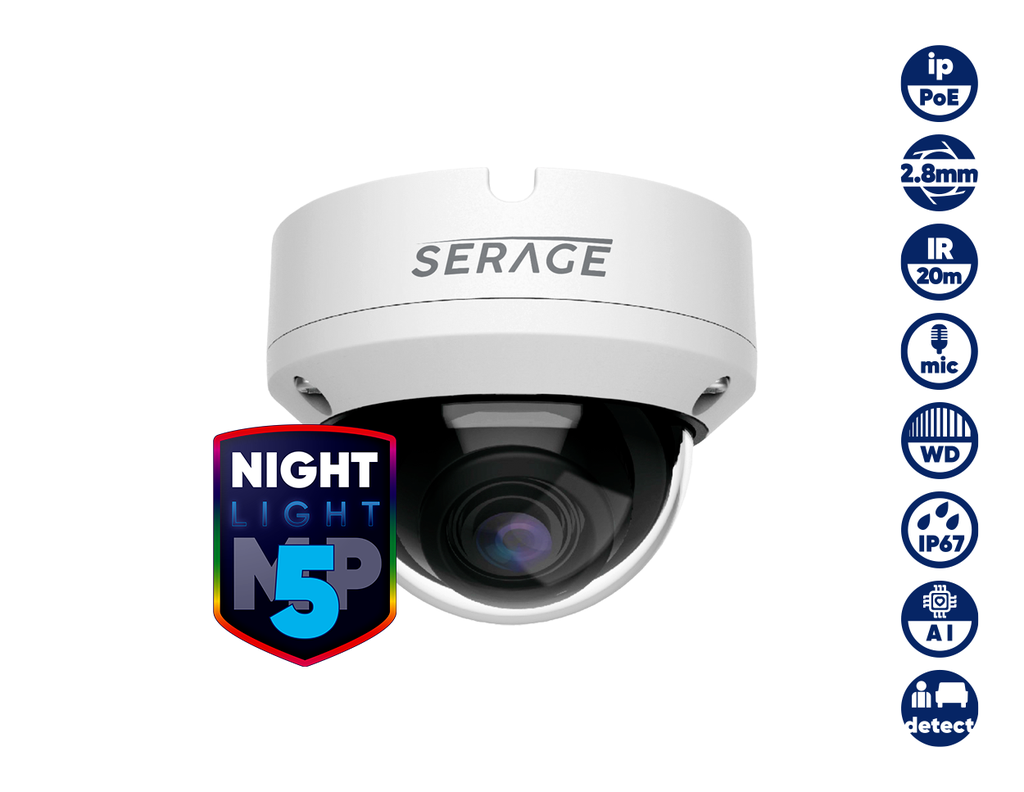 SRVDN5FAIW - Serage 5MP IP 2.8mm Fixed Lens Dome Camera
