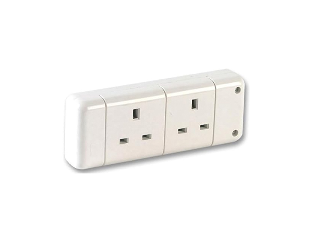 GT2GANGSOCKET - 2 Gang Extension Socket - Double extension socket. Rated at 13A and conforms to BS1363/A.