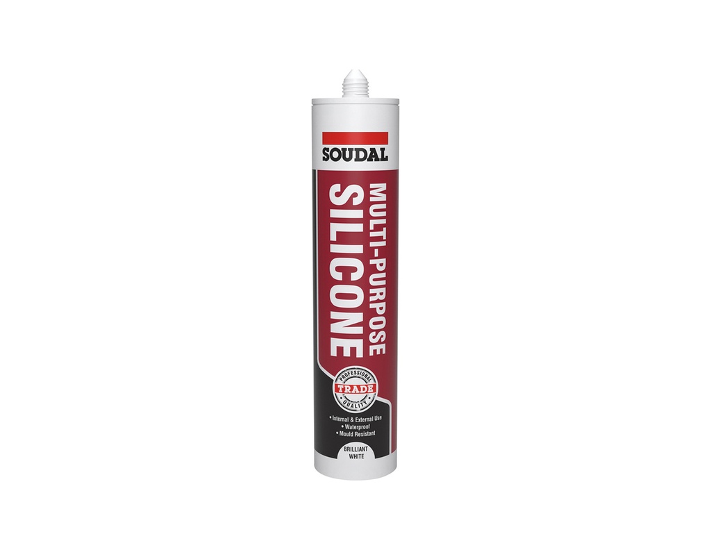 GTSILICONE/WHITE - Soudal Trade Multi Purpose Silicone 270ml White