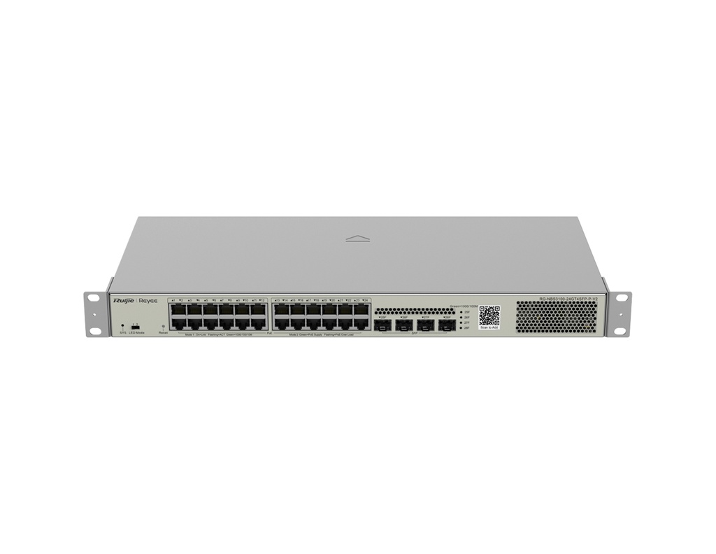 RG-NBS3100-24GT4SFP-P-V2 - Ruijie 28-Port Gigabit Layer 2 Cloud Managed PoE Switch