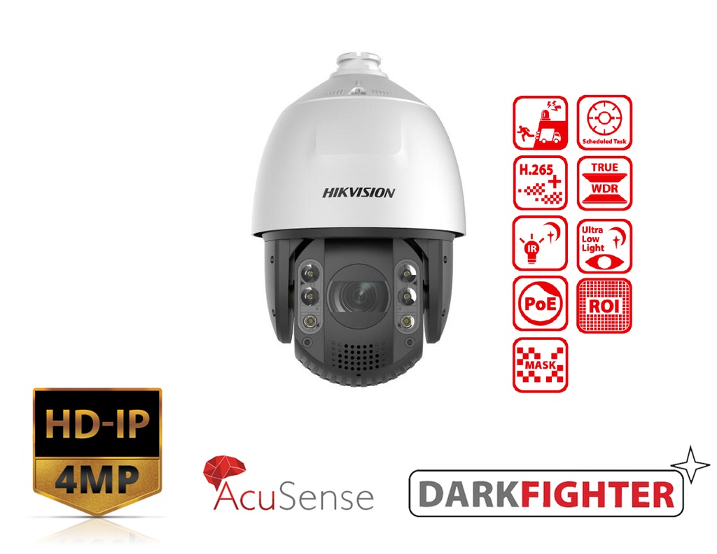 DS-2DE7A425IW-AEB(T5) - Hikvision 7-inch 4 MP 25X Powered by DarkFighter IR Network Speed Dome