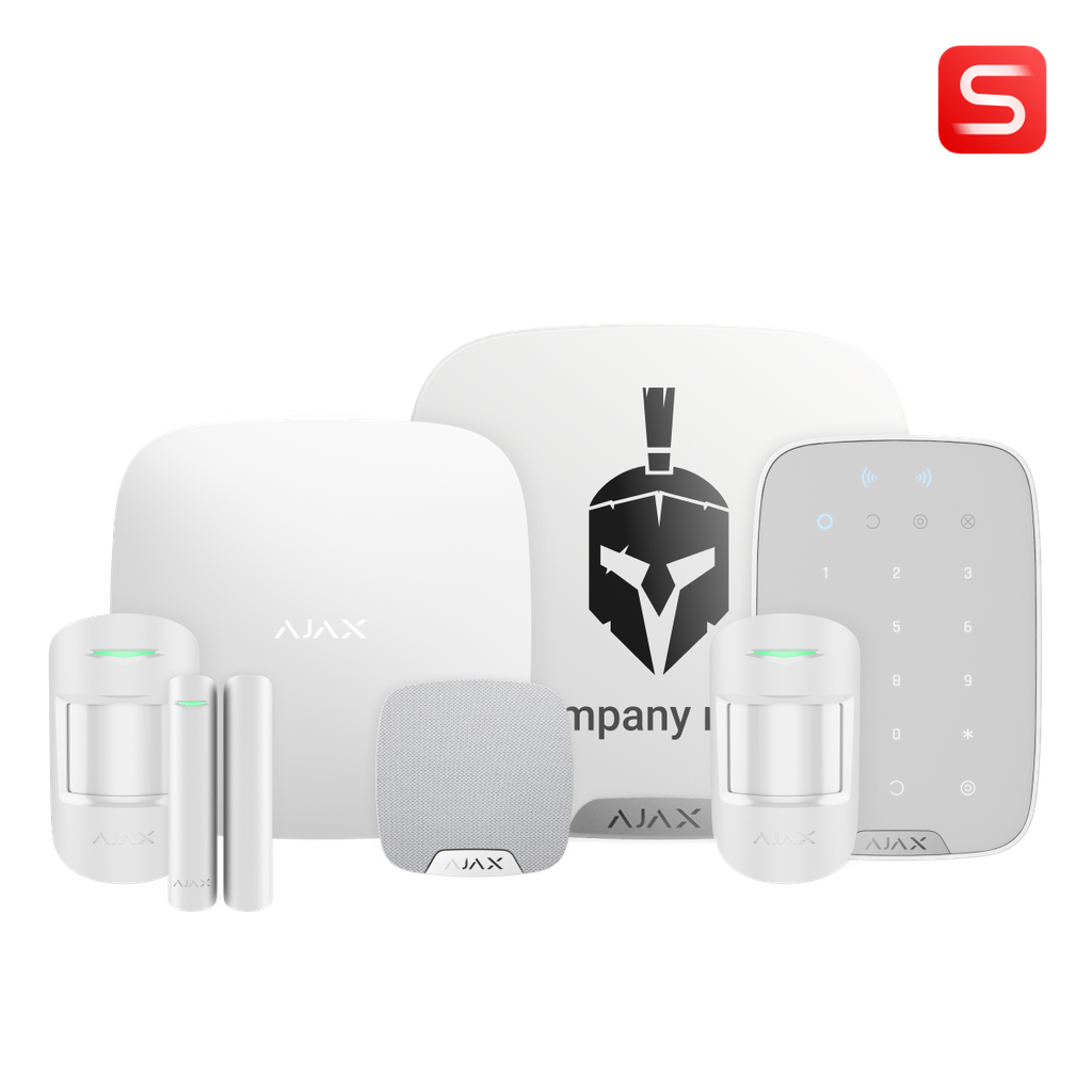 Ajax Kit18 S - 1xHub2Plus, 2xMotionProtectS, 1xDoorProtectS, 1xStreetSirenSDoubleDeck, 1xHomeSirenS, 1xKeypadSPlus