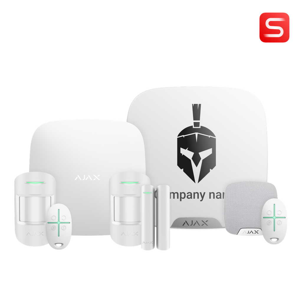 Ajax Kit 20 S - 1xHub2(2G), 2xMotionProtectS, 1xDoorProtectS, 2xSpaceControl, 1xStreetSirenSDoubleDeck, 1xHomeSirenS