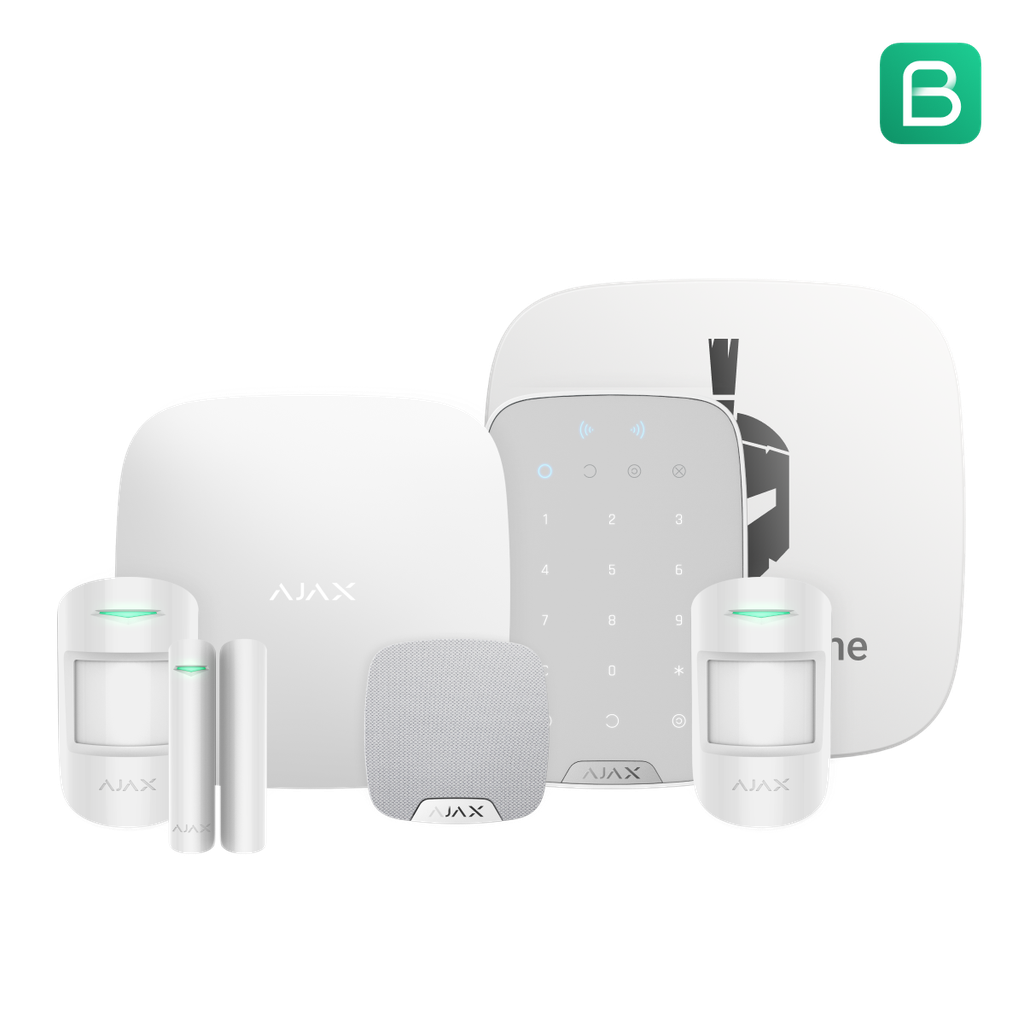 Ajax Kit 9 - 2xMotionProtectU, 1 x Hub 4G, 1xDoorProtectU, 1xKeyPadPlus, 1xHomeSirenU, 1xStreetSiren DoubleDeck