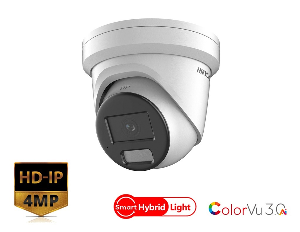 DS-2CD2346G2H-IS2U/S(L)(RB) - Hikvision 4MP AcuSense Strobe Light and Audible Warning Fixed Turret Network Camera