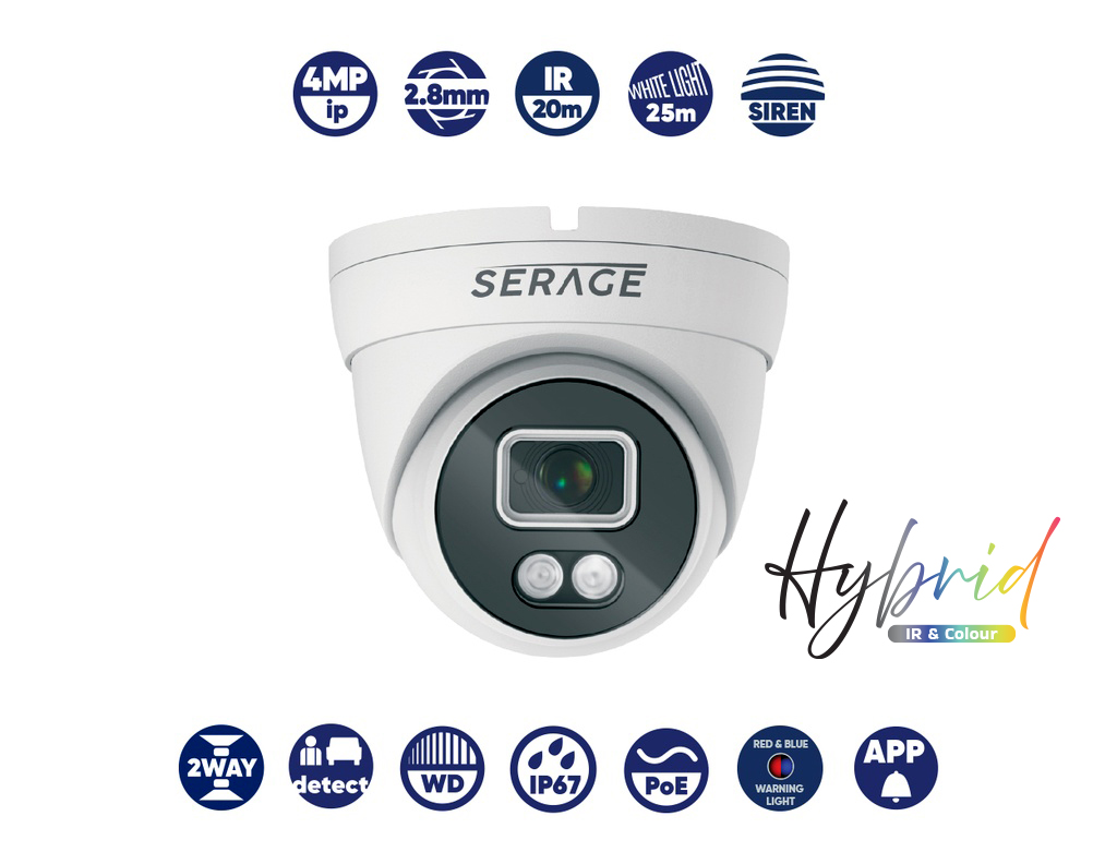 SRDNC4FW/B - Serage 4MP IP 2.8mm Fixed Lens Dome Camera