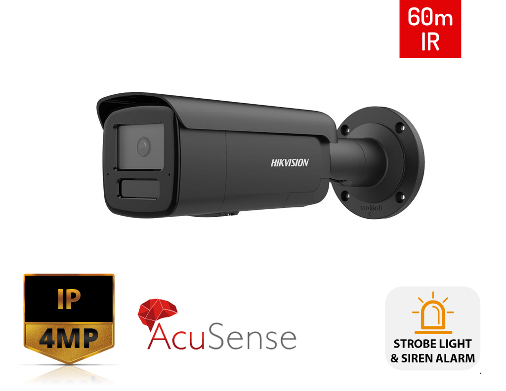 DS-2CD2T46G2H-IS2U/S(L)(RB) - Hikvision 4MP AcuSense Strobe Light and Audible Warning Fixed Bullet Network Camera