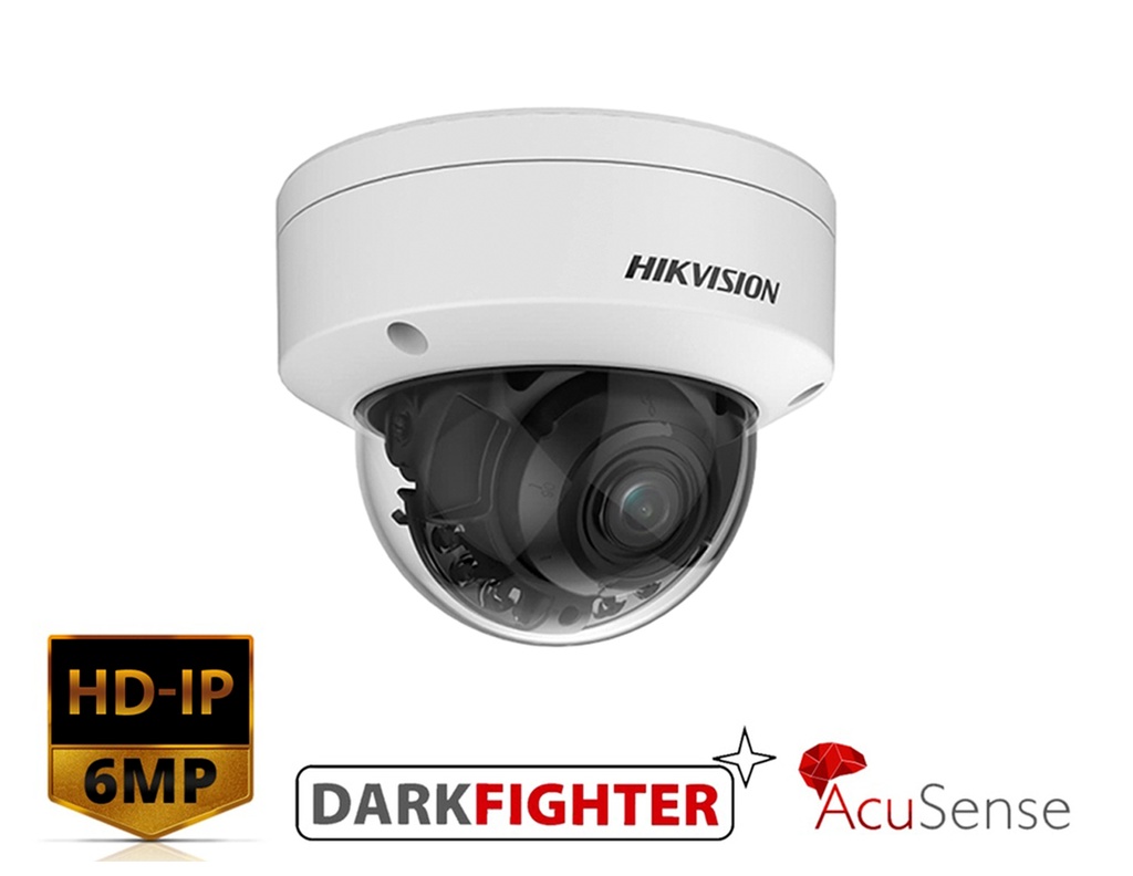 DS-2CD2166G2H-ISU(2.8mm) - Hikvision 6 MP Powered by Darkfighter Fixed Dome Network Camera