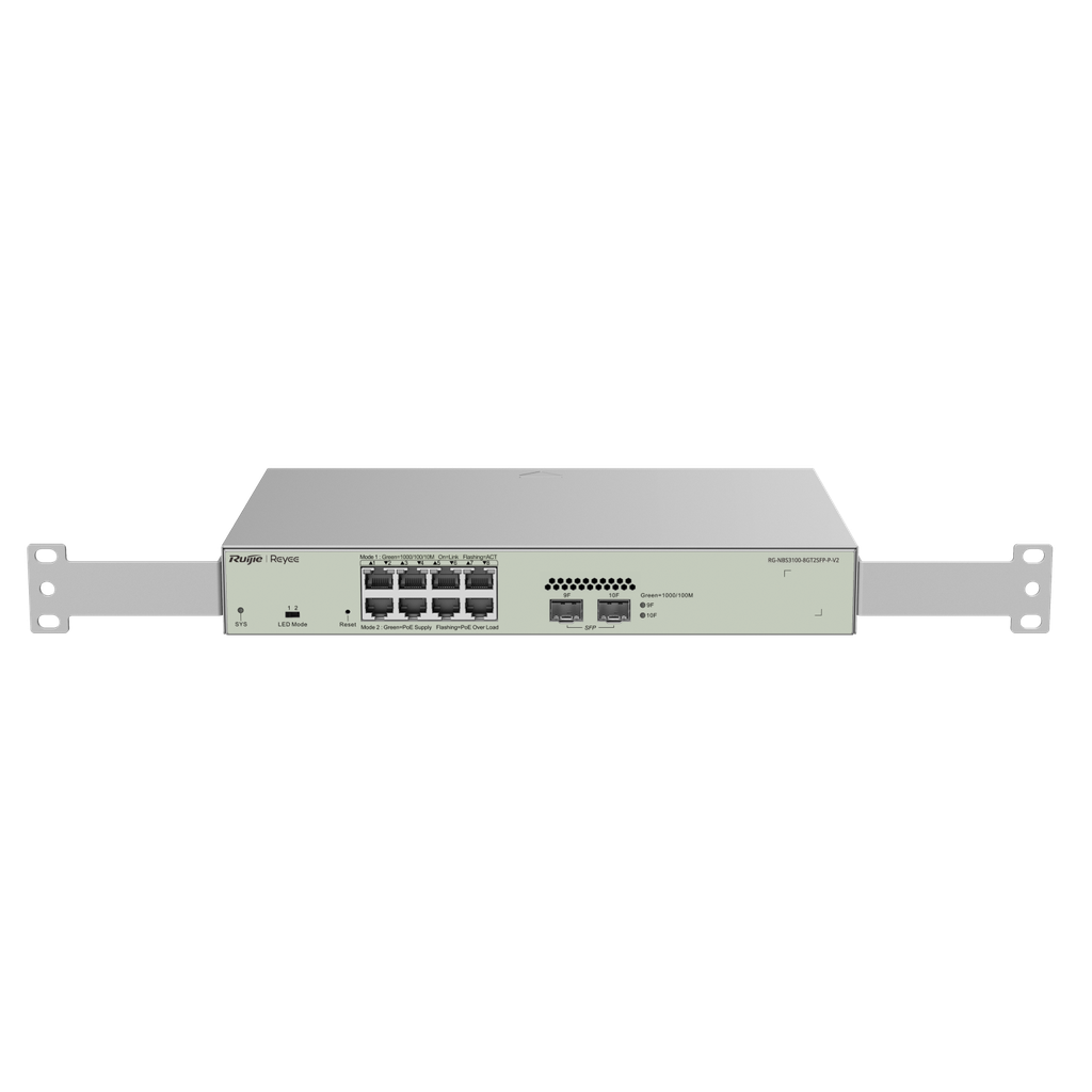 RG-NBS3100-8GT2SFP-P-V2 - Ruijie 10-Port Gigabit Layer 2 Cloud Managed PoE Switch