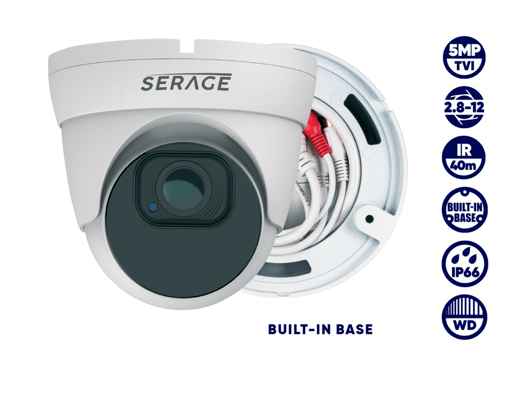 SRDT5VFW/B - SERAGE 5MP TVI 2.8-12mm Motorised Vari-Focal Dome