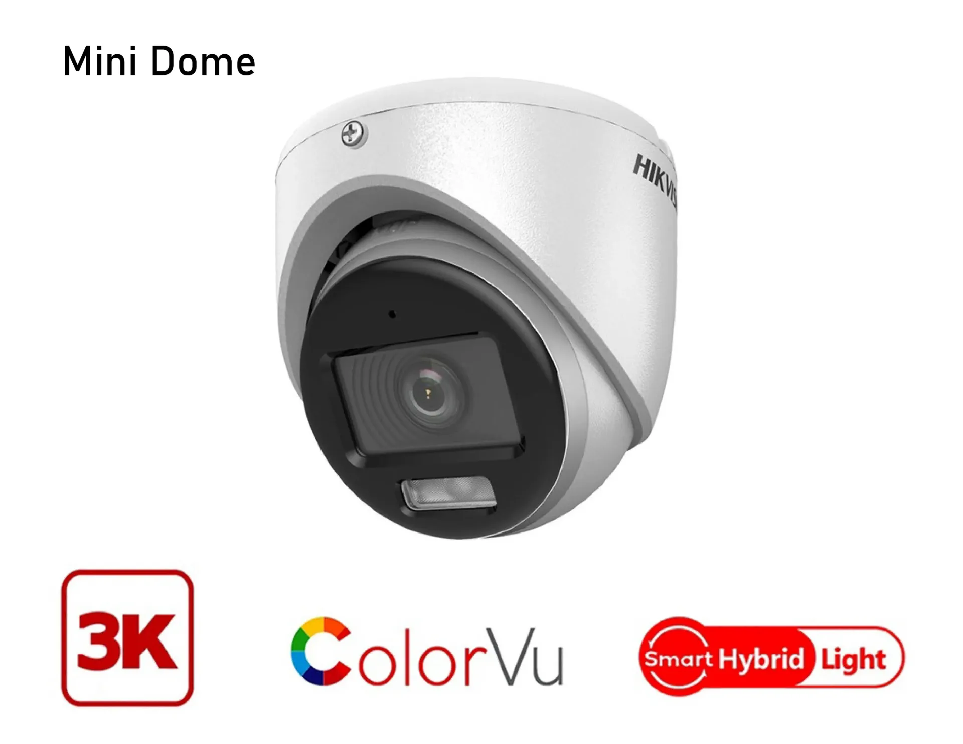 DS-2CE70KF0T-LMFS - Hikvision 3K ColorVu Smart hybrid light Fixed Mini Dome Camera