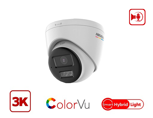 DS-2CE72KF0T-LTS - Hikvision  3K Two Way Audio Fixed Turret Camera