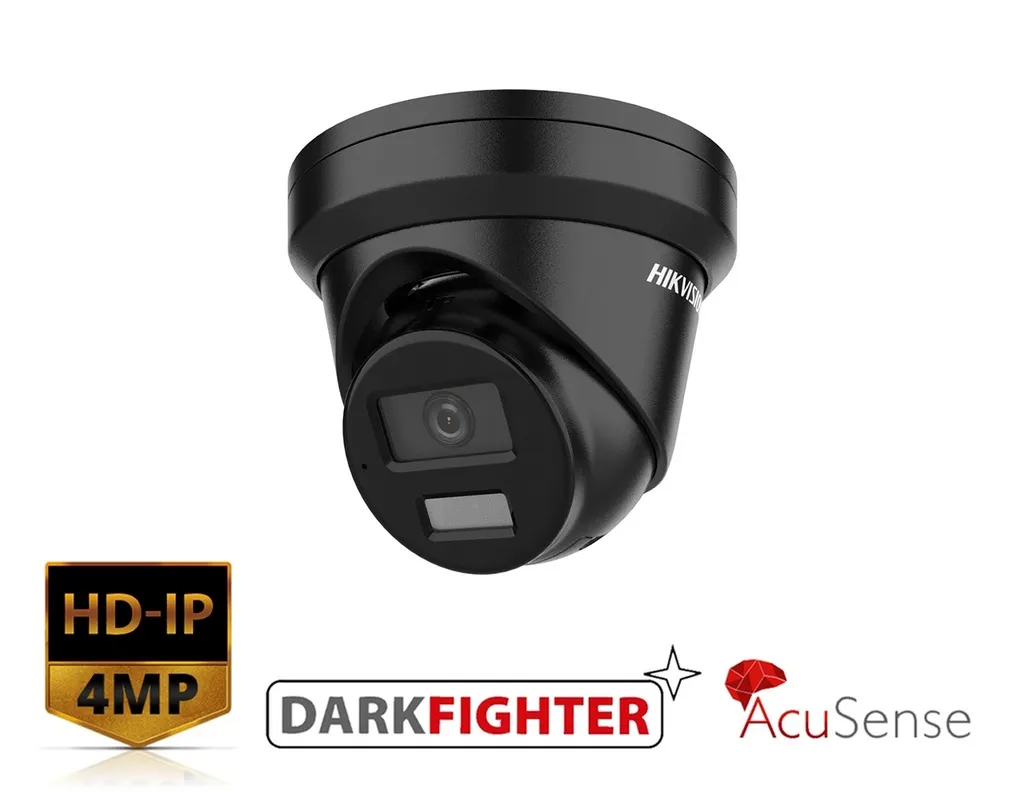 DS-2CD2346G2H-IU(2.8mm)(eF)/BLACK - Hikvision 4 MP Powered by Darkfighter Fixed Turret Network Camera