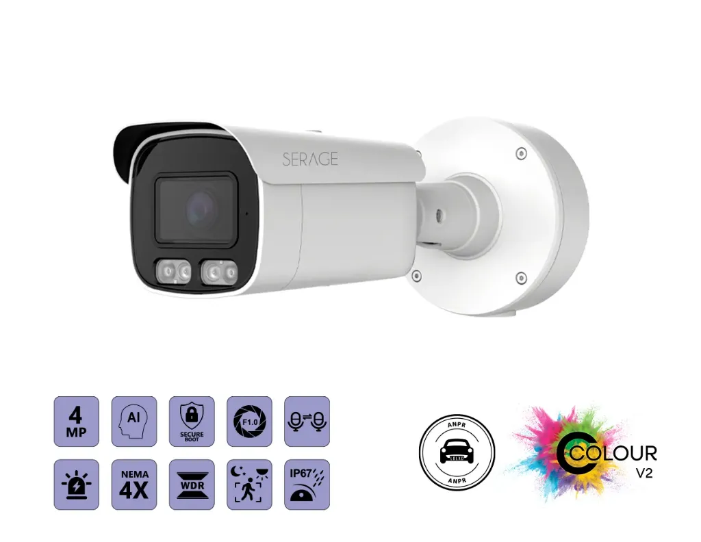SRP+ANPR - Serage 4MP Premium+ Motorized Varifocal Bullet Camera