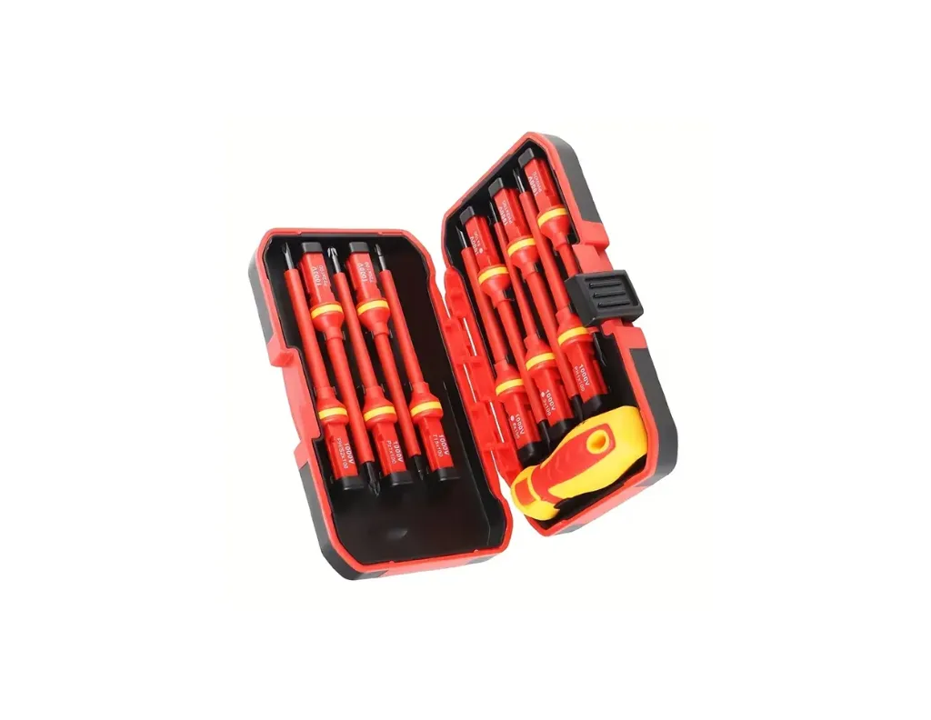 GTSCREWKIT - Compact 12-piece magnetic screwdriver set with interchangeable bits for installation and maintenance work