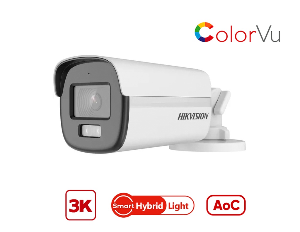 DS-2CE12KF0T-LFS(2.8mm) - Hikvision 3K ColorVu Smart Hybrid Light Fixed Bullet Camera