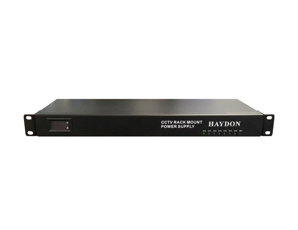 HAY-RMPSU1612-16A/1U - 12V DC 16Ch Rack Mount PSU 16 Amp PTC Fused 1U