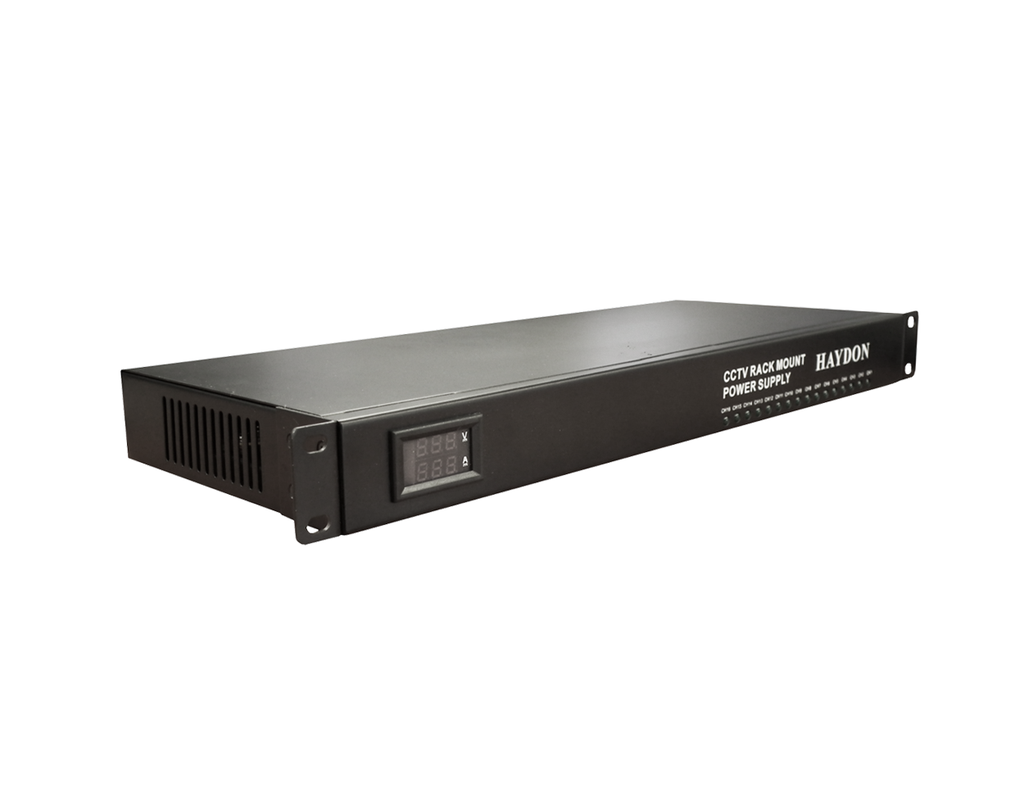 HAY-RMPSU812-8A/1U - 12V DC 8 Ch Rack Mount PSU 8 Amp PTC Fused 1U