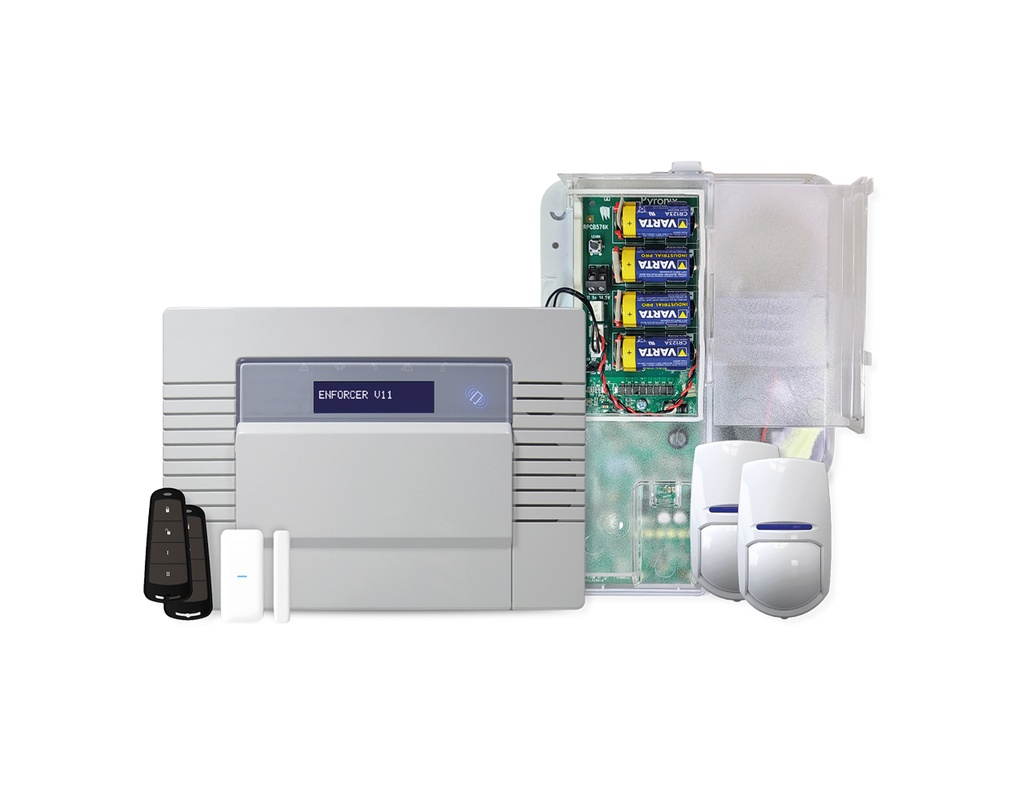 Pyronix PY-ENF/KIT1-UK - 1xEnforcerV11 Panel with built-in Keypad, 2xKX10DP-WE, 1xMCNANO-WE, 2xKeyfob-WE,  1xDeltabell-WE module, 1xDIGI-WiFi on PCB